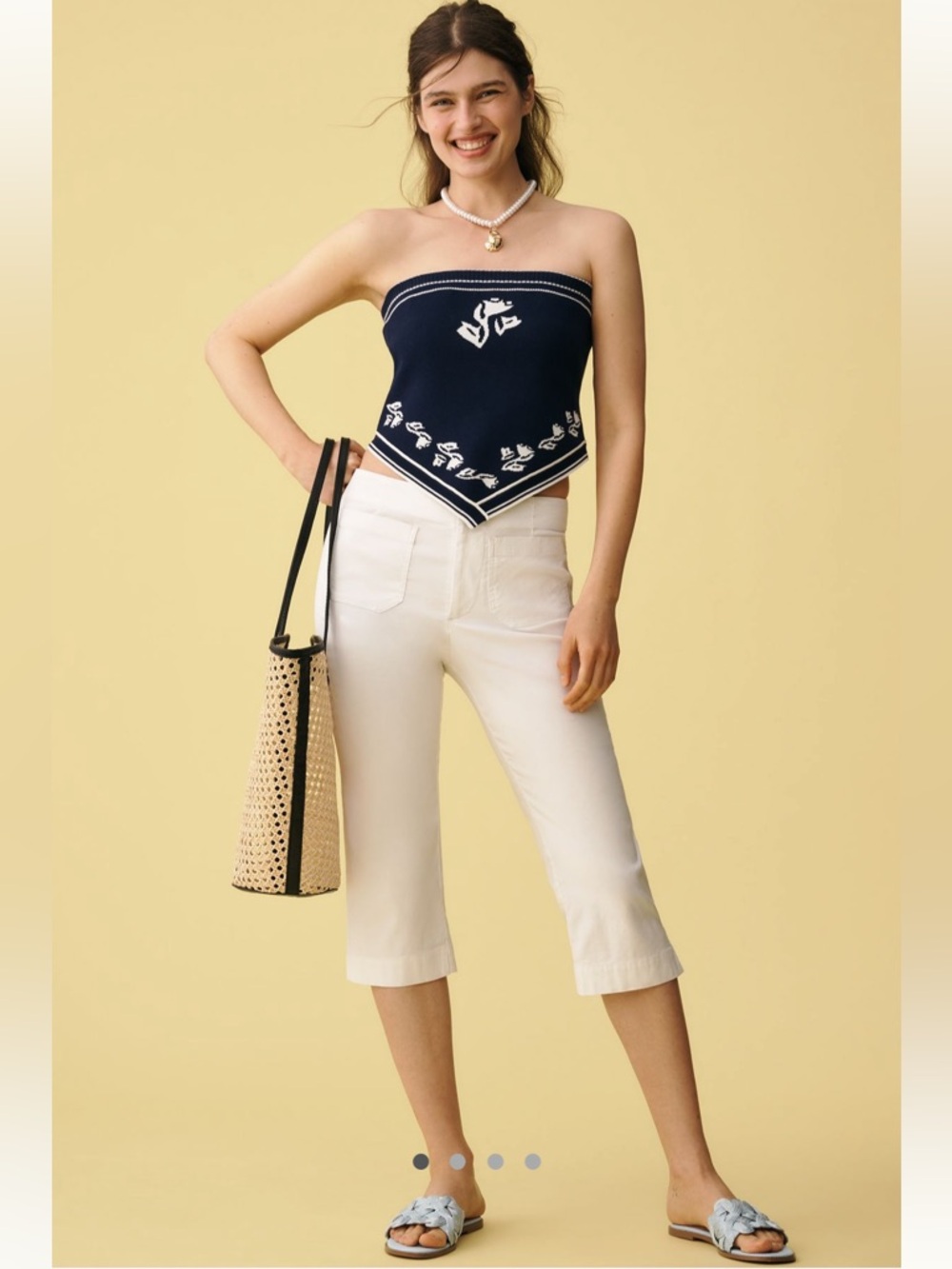 Anthropologie Maeve Linen Blend Capri Pants